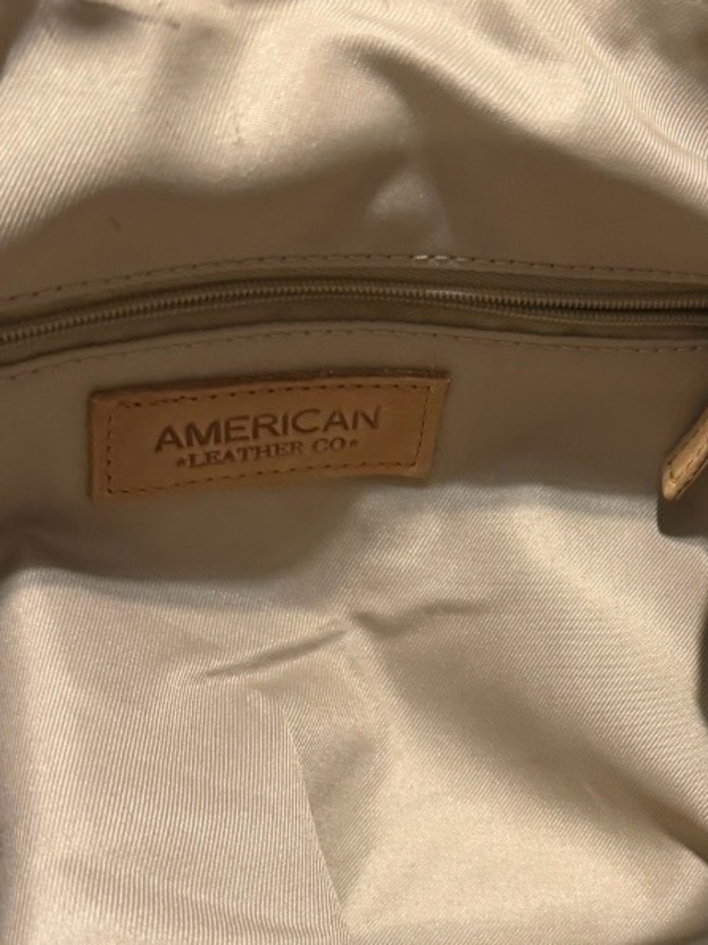 American Leather Co Lenox Triple Entry Satchel bag Cafe Latte Tan Brown Pebbled - Picture 7 of 11